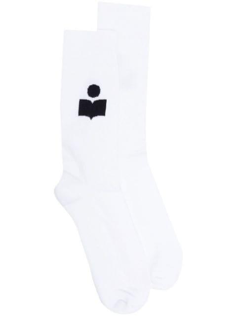 Siloki logo-intarsia socks by MARANT