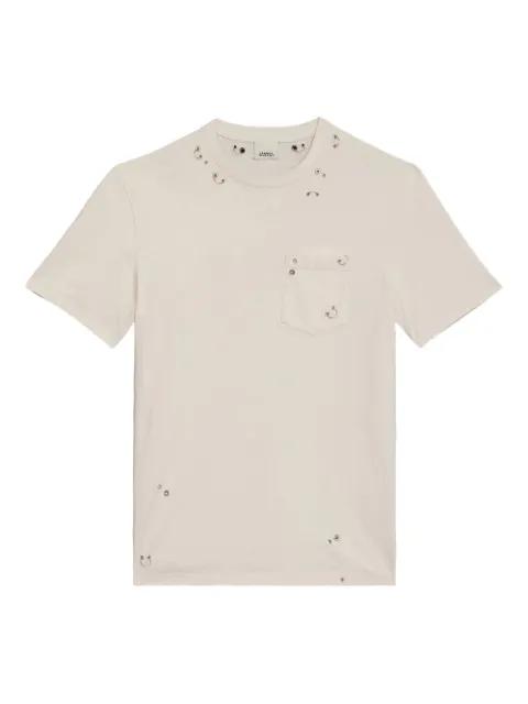Yezra ring-embellished distressed cotton T-shirt by MARANT