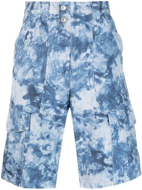 bleached-effect cargo  shorts by MARANT