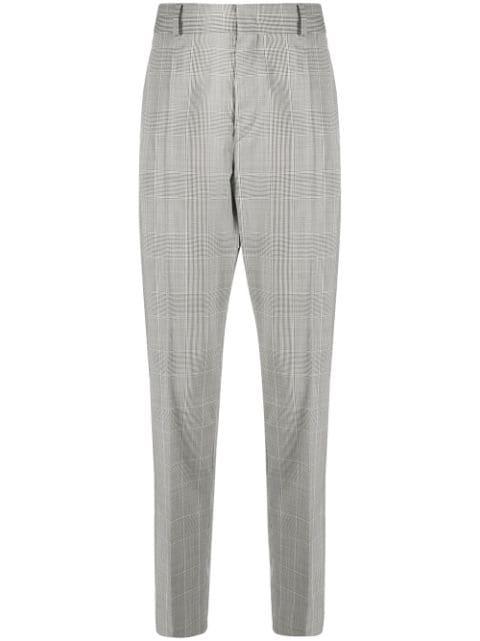 check-print cotton tailored trousers by MARANT