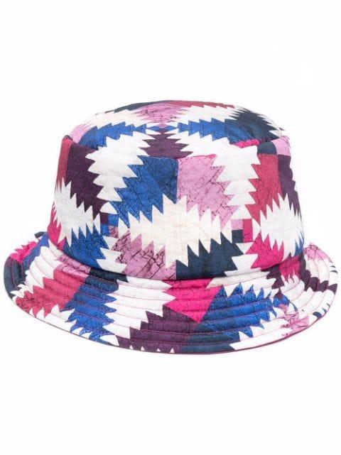colour block-print bucket hat by MARANT