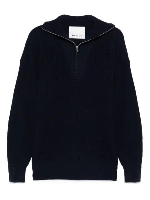 half-zip ribbed jumper by MARANT
