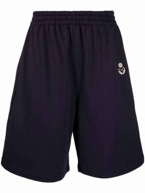 logo-embroidered track shorts by MARANT