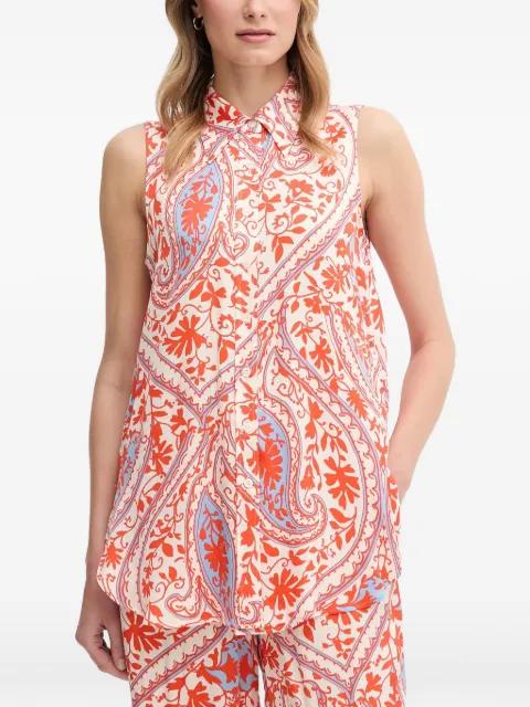 collared patterned top by MARC AUREL