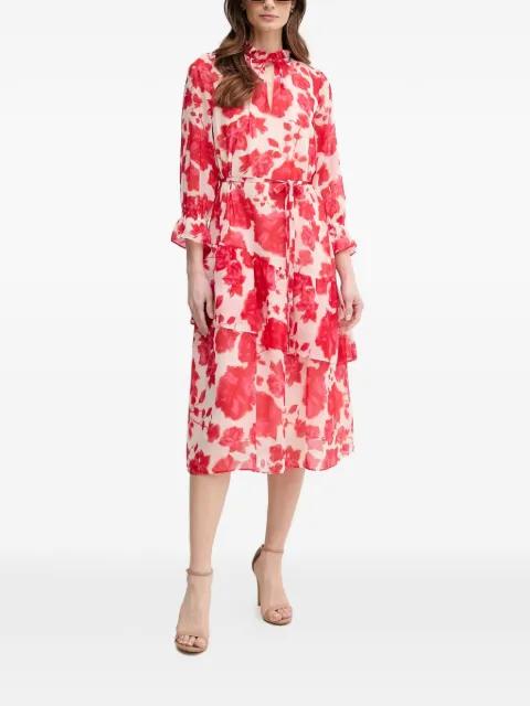 ruffled floral-print midi dress by MARC AUREL
