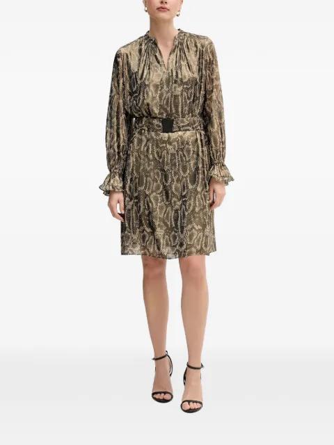 snake-print belted mini dress by MARC AUREL