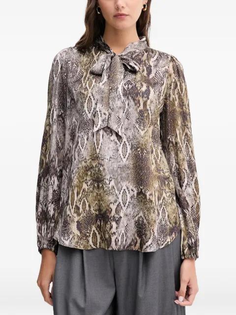 snake-print bow blouse by MARC AUREL