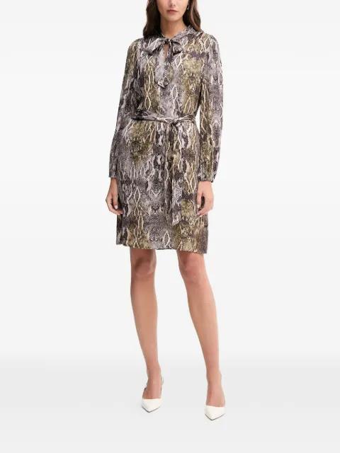 tie neck snake print dress by MARC AUREL