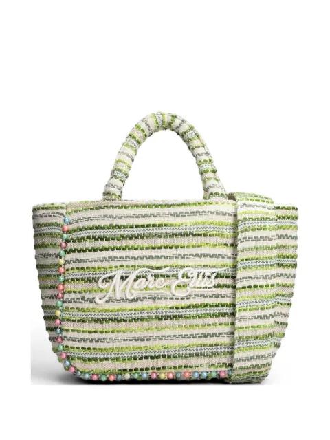 Buby bead-embellished striped medium tote bag by MARC ELLIS