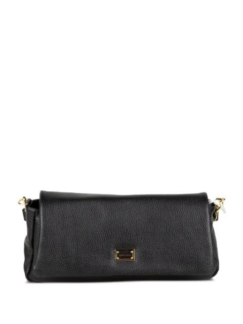 logo-plaque pebbled-effect clutch bag by MARC ELLIS