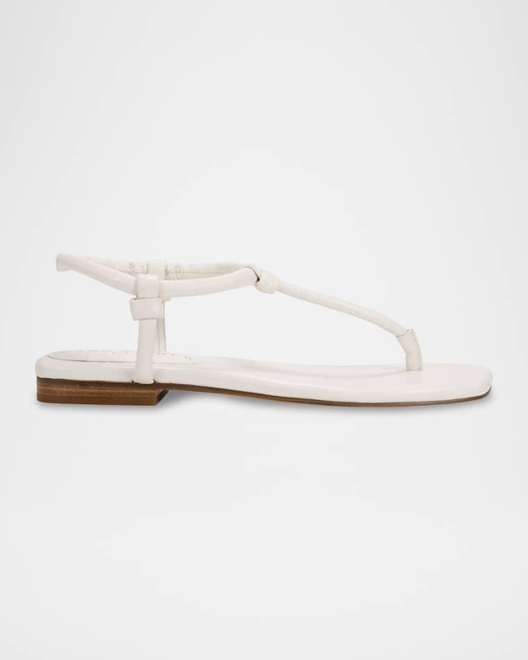 Maycee Tubular Leather T-Strap Flat Sandals by MARC FISHER Maycee Tubular Leather T-Strap Flat Sandals by MARC FISHER