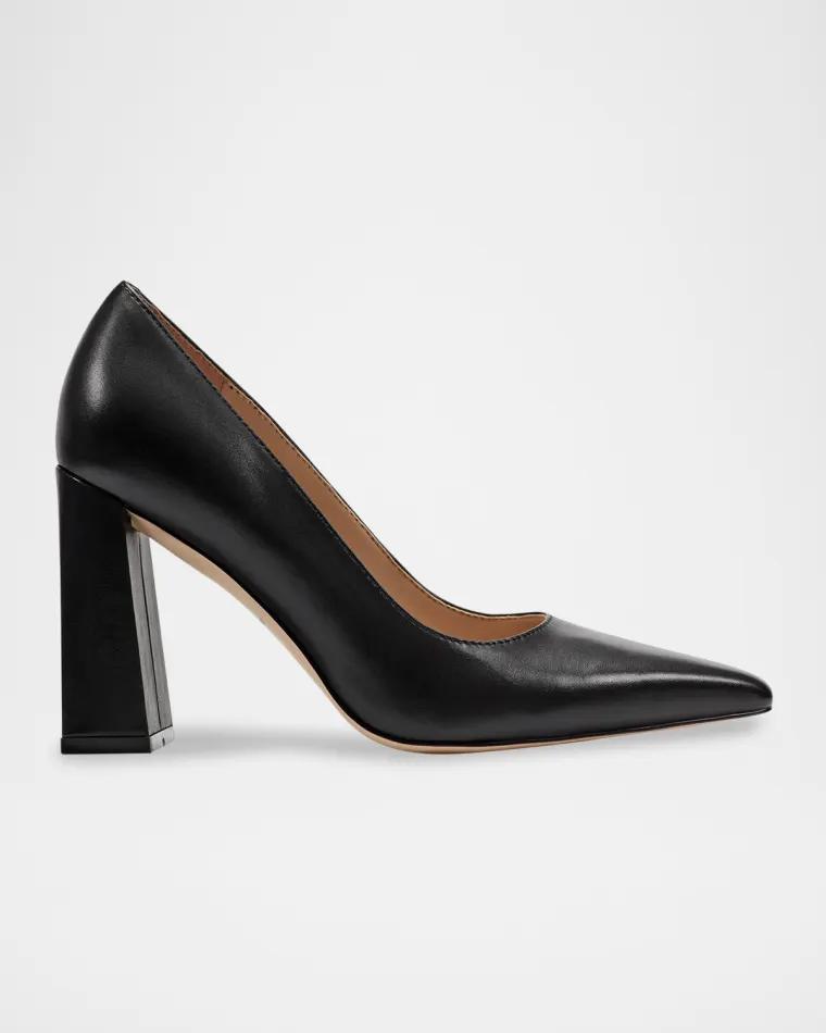 Minny Patent Leather Snip Toe Block-Heel Pumps by MARC FISHER