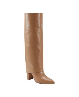 Women's Leina Block Heel Pointy Toe Knee High Dress Boots by MARC FISHER