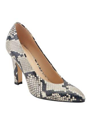 Women's Lianne Snake Embossed Leather Pumps by MARC FISHER