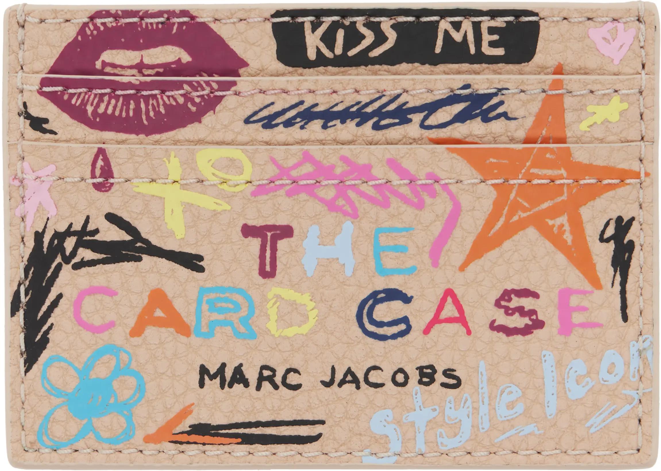 Beige 'The Punk Scribble' Card Holder by MARC JACOBS