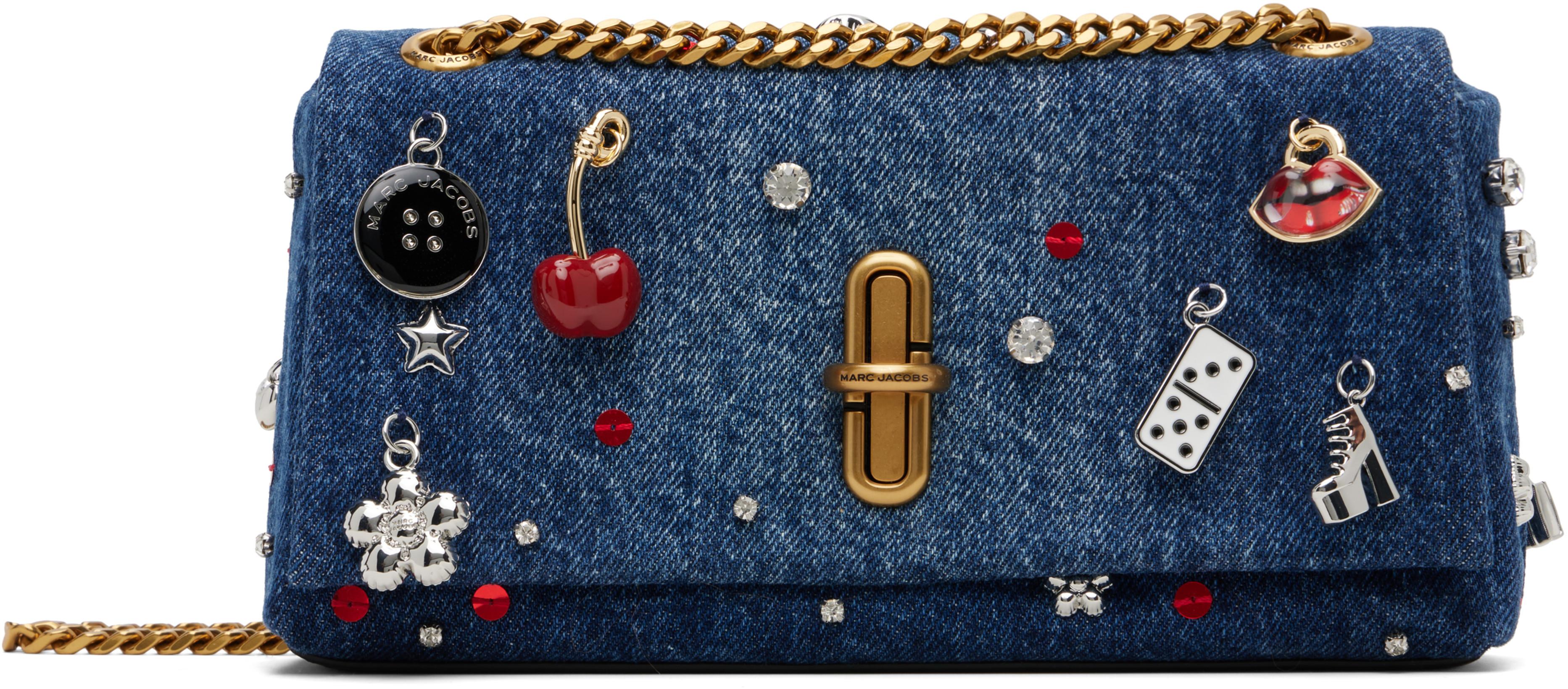 Blue 'The Trinket Charm Denim Dual Chain Mini' Bag by MARC JACOBS