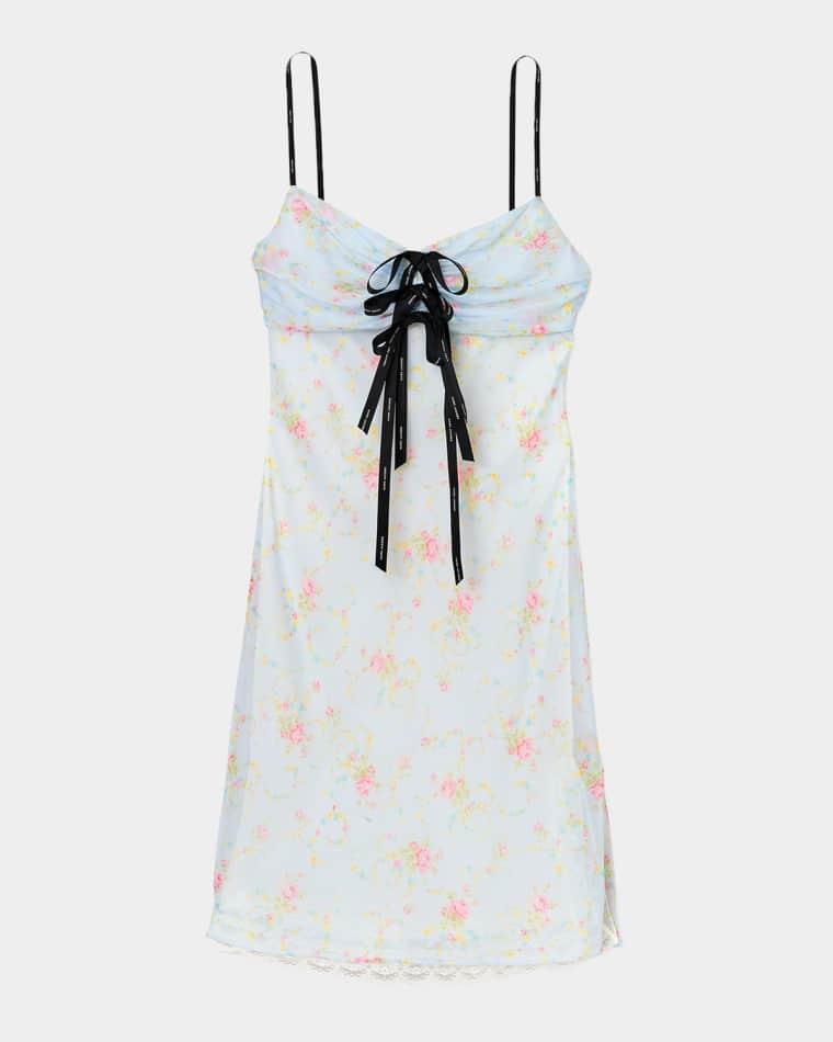 Blurred Floral Chiffon Mini Slip Dress by MARC JACOBS