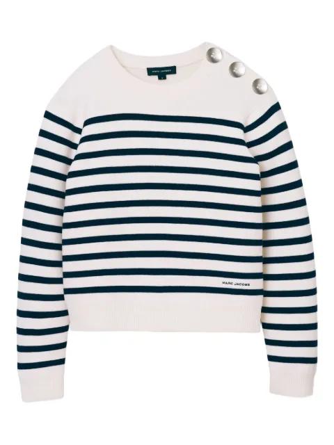 Breton stripe button-detailed sweater by MARC JACOBS