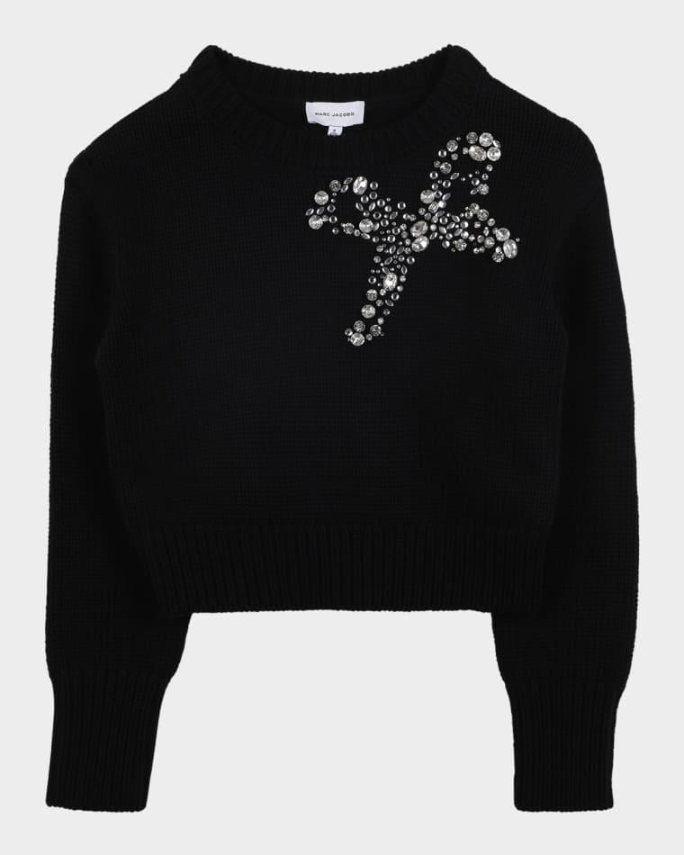 Girl's Jewel-Embellished Crewneck Sweater by MARC JACOBS