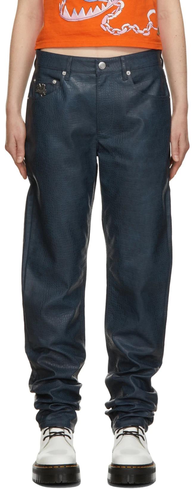 Navy Croc Star Trousers by MARC JACOBS HEAVEN