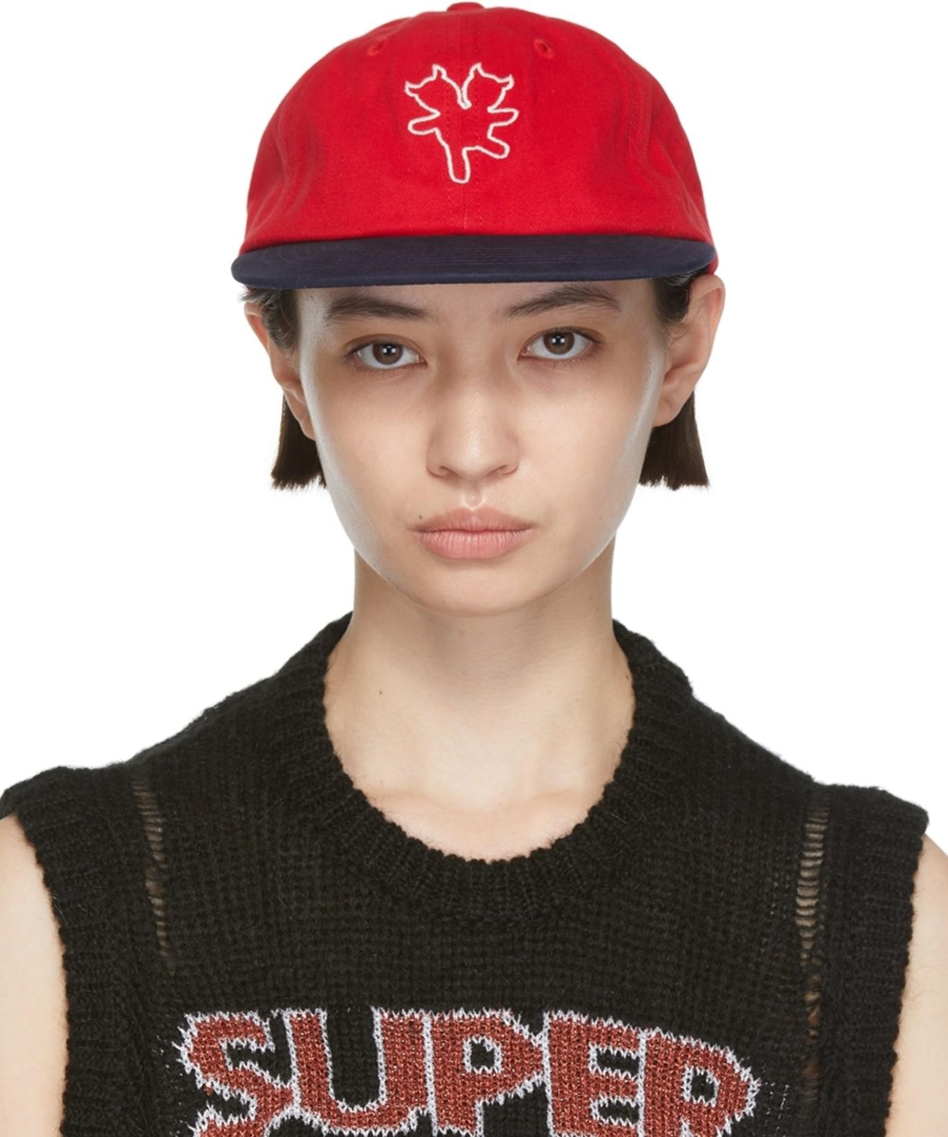 Red & Navy Demon Teddy Cap by MARC JACOBS HEAVEN