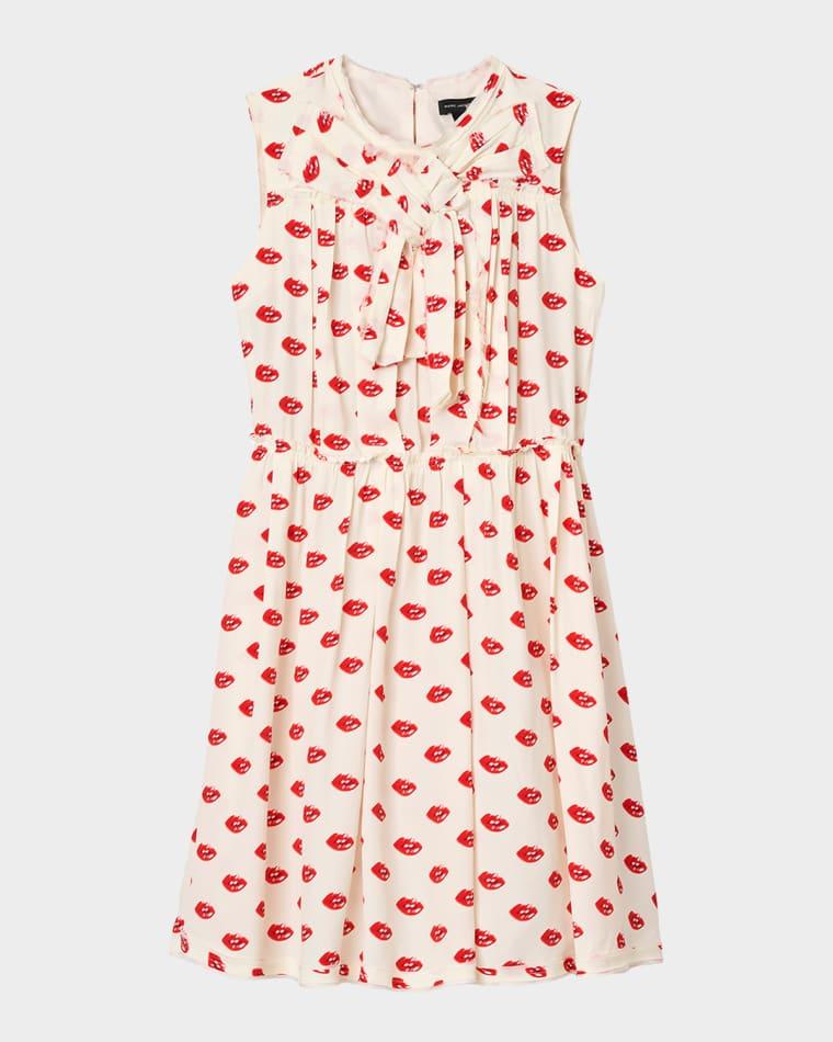 Lips Pleated Midi Dress by MARC JACOBS