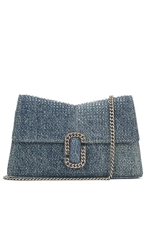 Marc Jacobs The Denim St. Marc Chain Wallet in Blue by MARC JACOBS