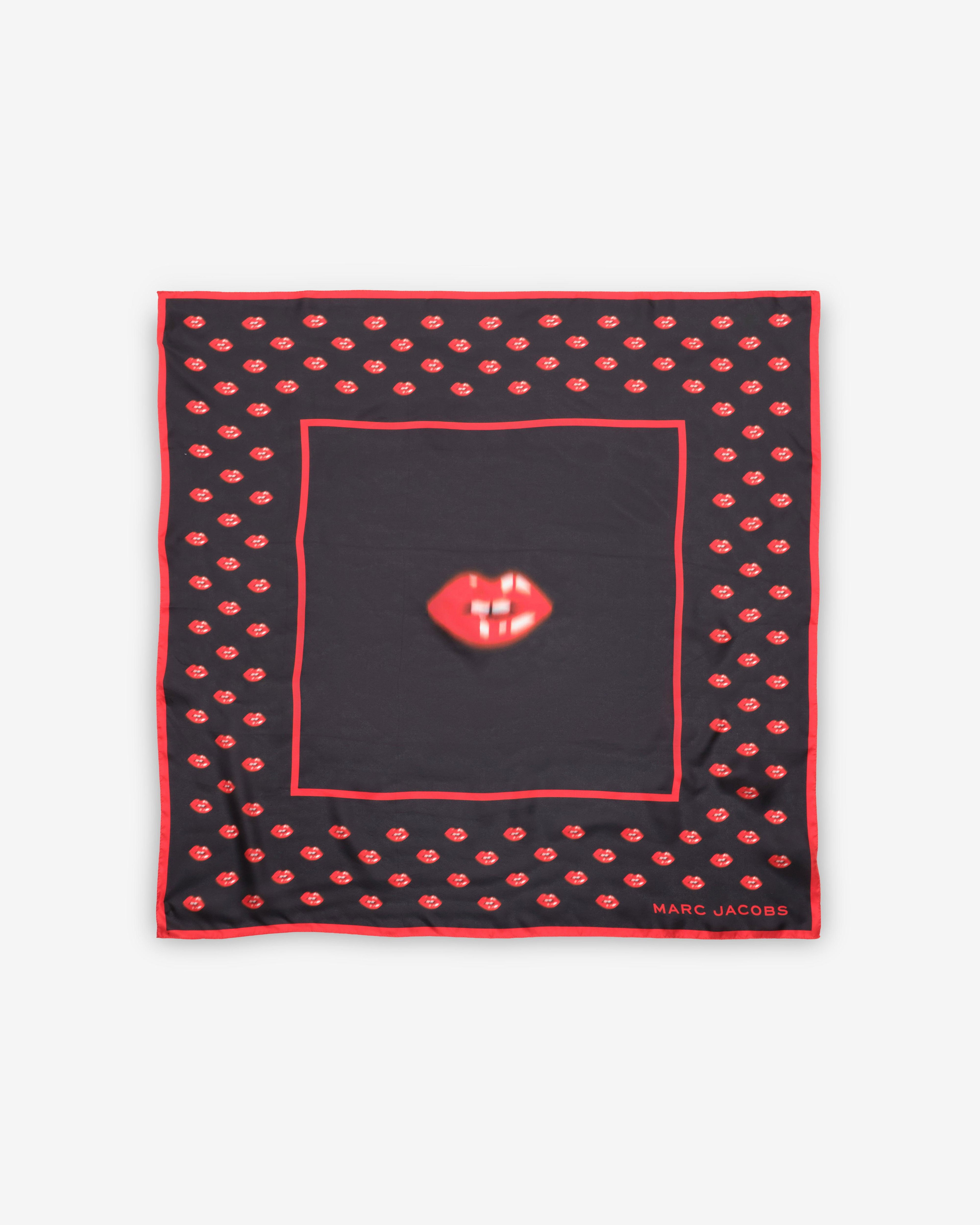 Marc Jacobs - Women's Blurred Lips Square Scarf - (Black/Multi) by MARC JACOBS