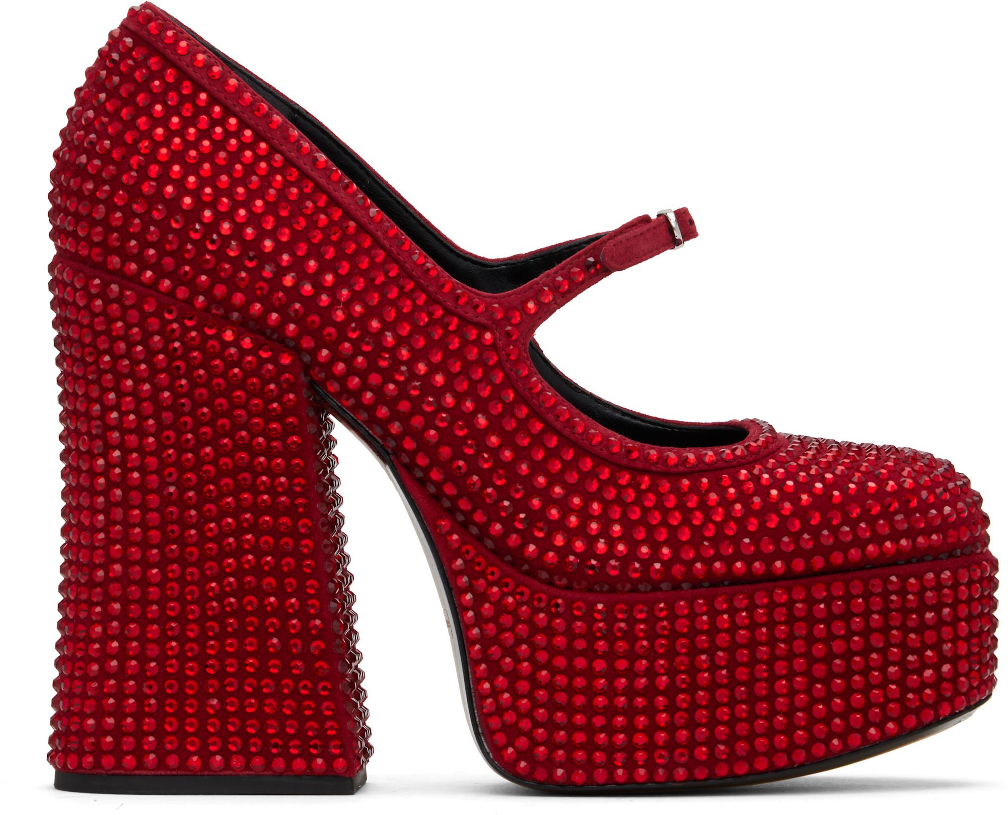 Red 'The Kiki Platform Mary Jane' Heels by MARC JACOBS