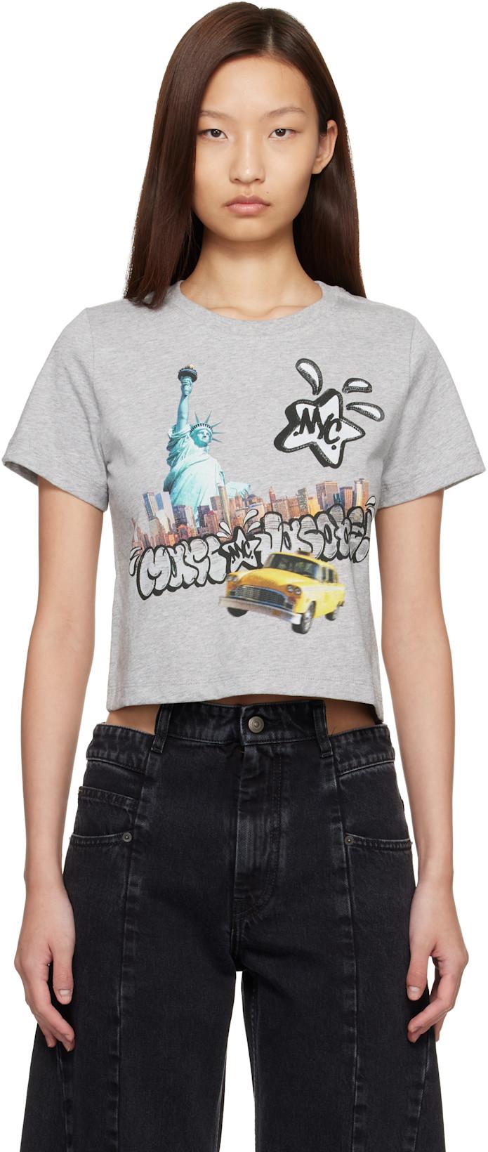 SSENSE Exclusive Gray 'The New York' City T-shirt by MARC JACOBS