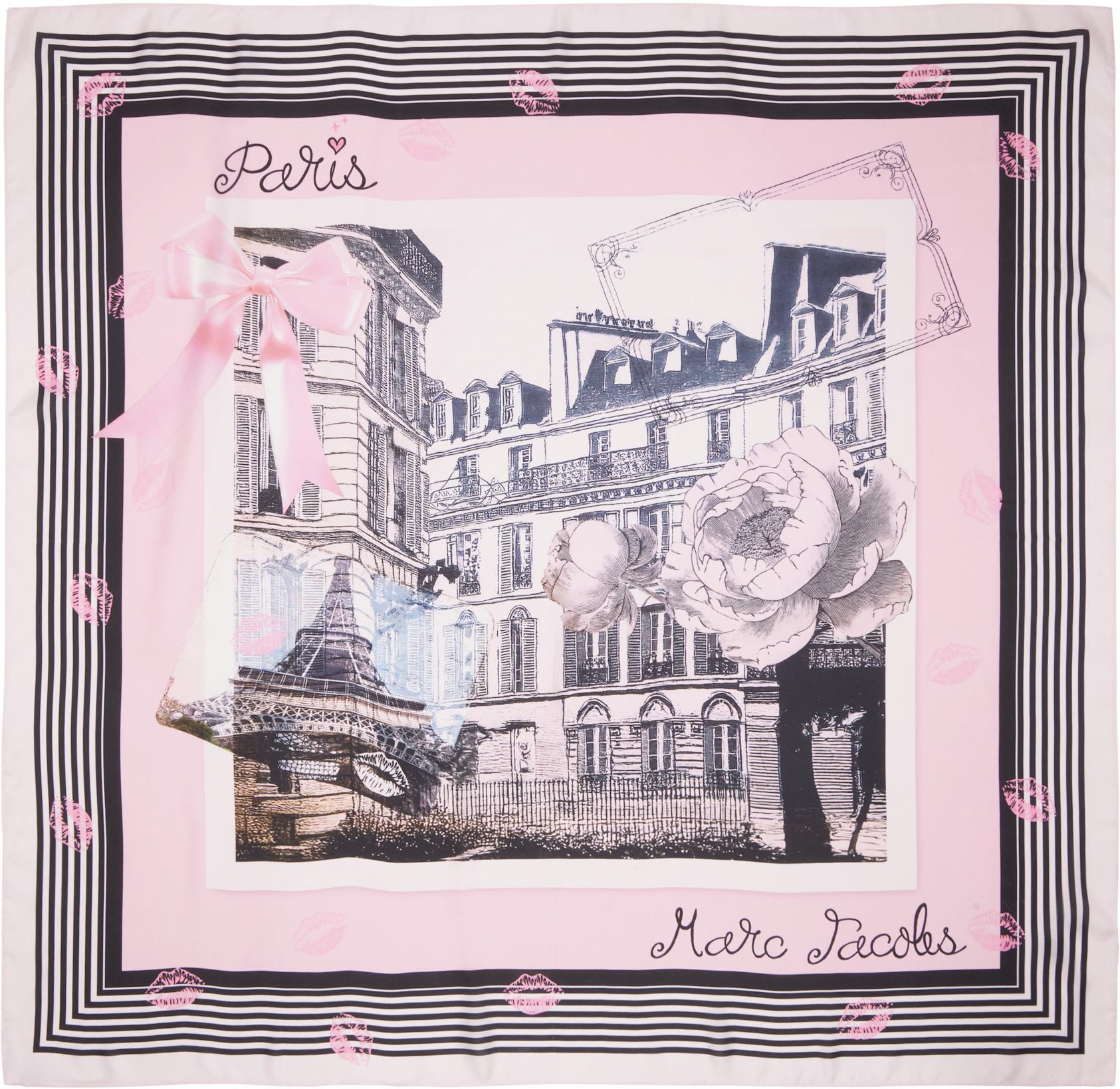 SSENSE Exclusive Pink 'The Paris Silk' City Scarf by MARC JACOBS