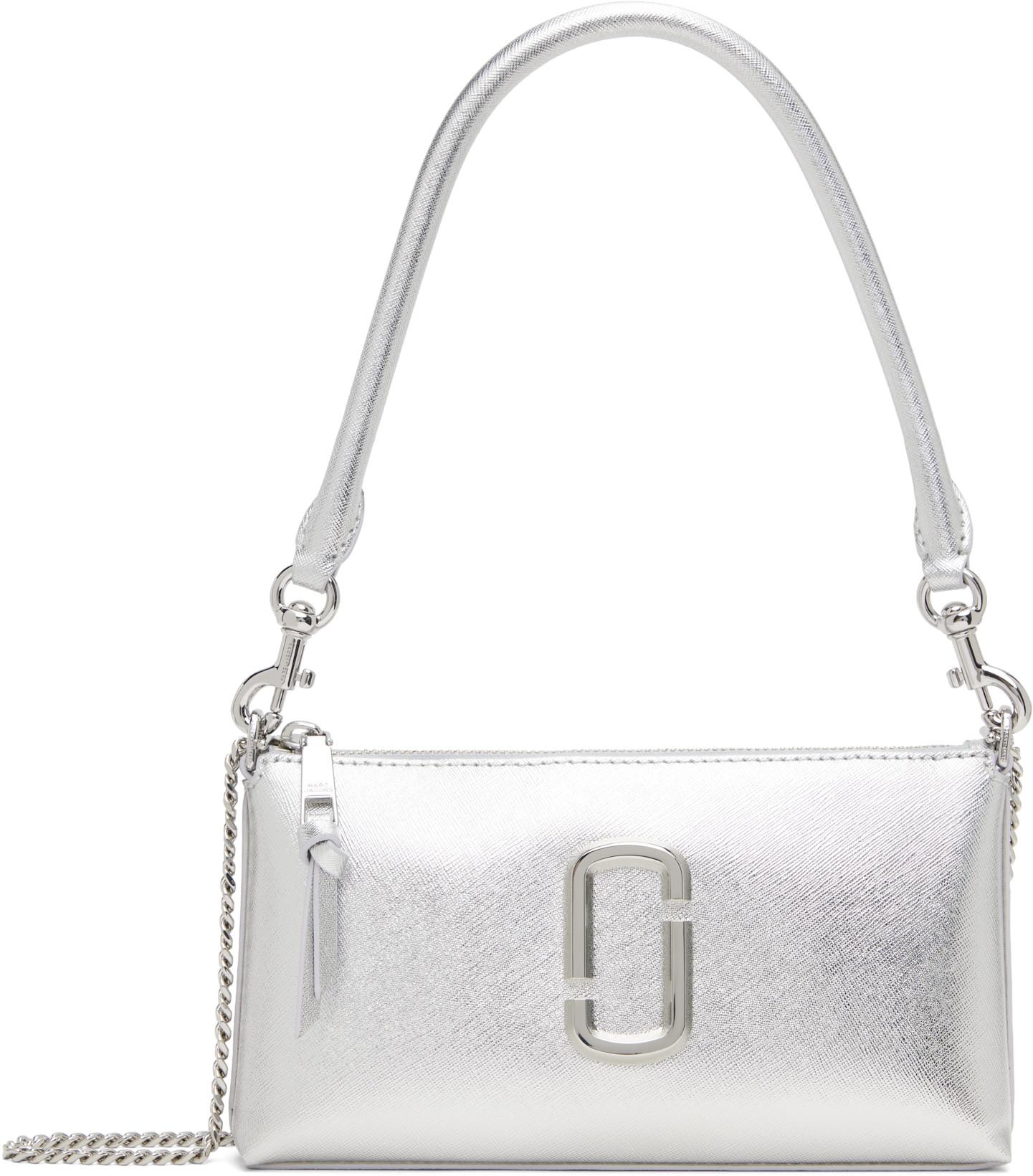 Silver 'The Metallic Snapshot' Convertible Shoulder Bag by MARC JACOBS