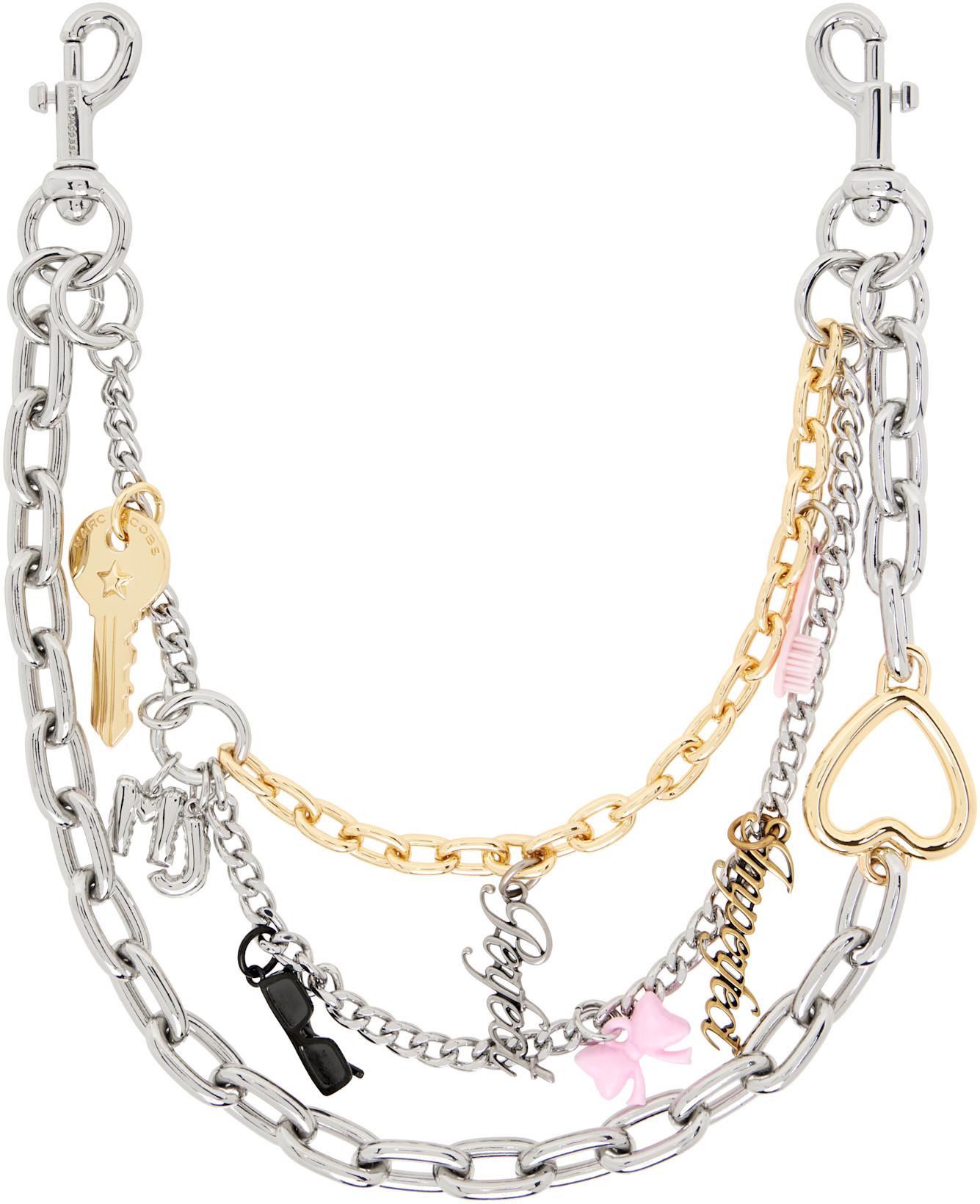 Silver & Gold 'The Perfect Imperfect Charm Chain' Shoulder Strap by MARC JACOBS