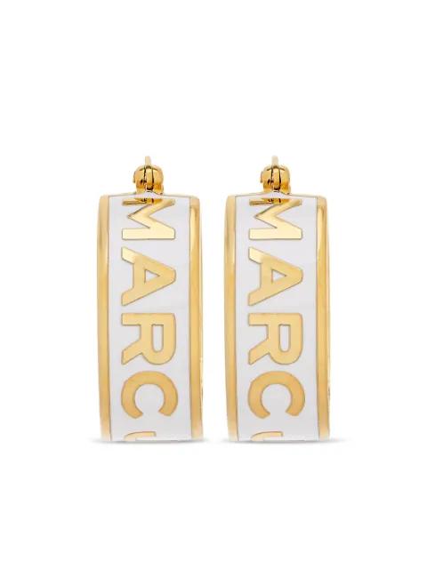 The Button Enamel Logo Hoop earrings by MARC JACOBS