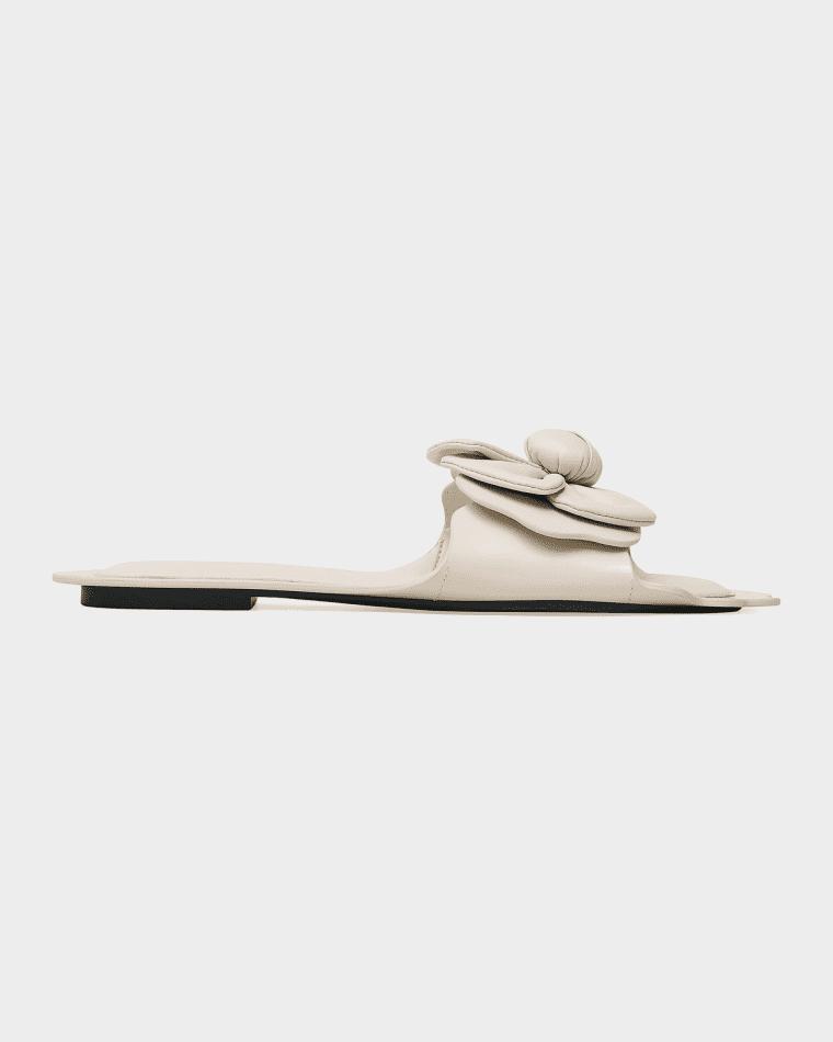 The Daisy Leather Flat Slide Sandals by MARC JACOBS