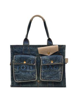 The Denim Suede Large Cargo Tote Bag by MARC JACOBS