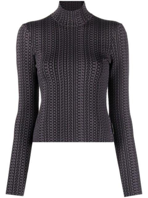 The Monogram compact-knit mock-neck jumper by MARC JACOBS