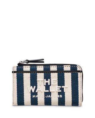 The Stripe Canvas Top Zip Wallet by MARC JACOBS