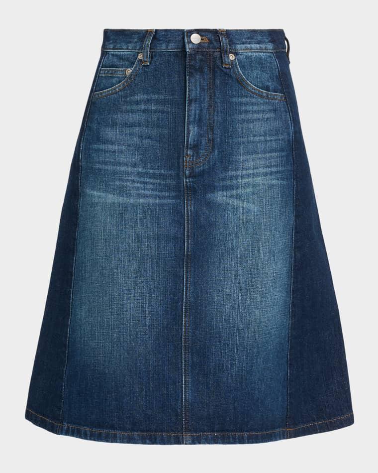 Two-Tone Denim Midi Skirt by MARC JACOBS