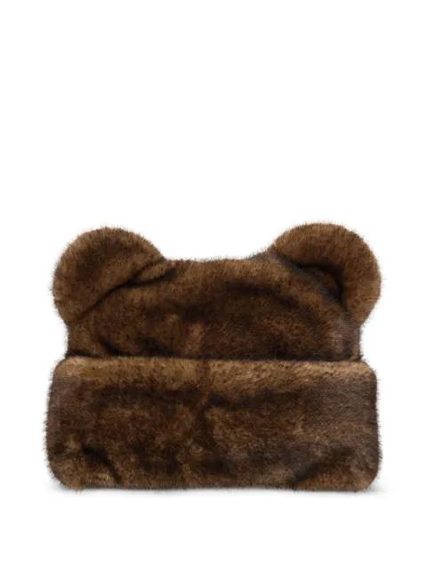 bear-ear faux-fur hat by MARC JACOBS