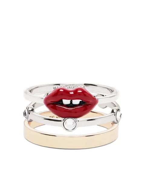 lips ring (set of three) by MARC JACOBS
