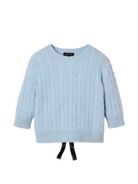 open back cableknit bow sweater by MARC JACOBS