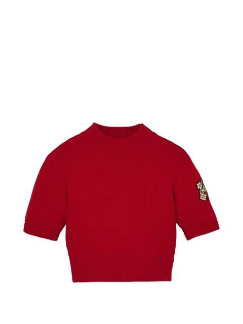 patch-detail mock-neck cropped sweater by MARC JACOBS