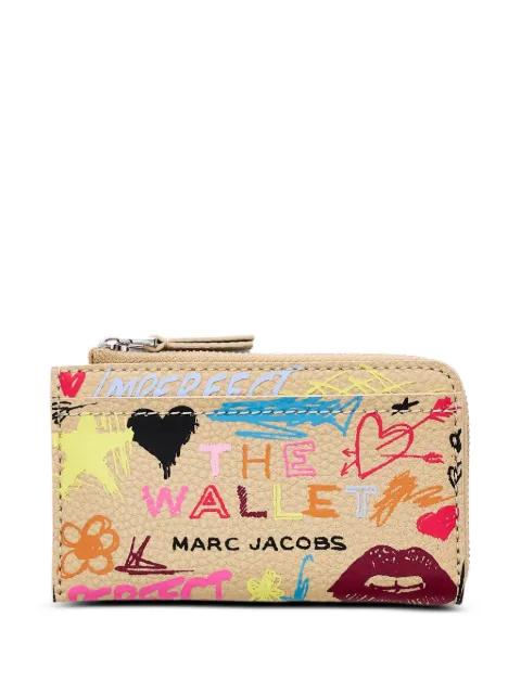scribble top zip leather wallet by MARC JACOBS