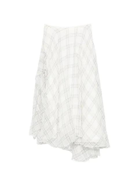 check-pattern asymmetric skirt by MARC LE BIHAN