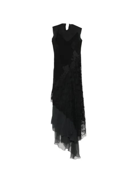 lace-appliqué asymmetric dress by MARC LE BIHAN