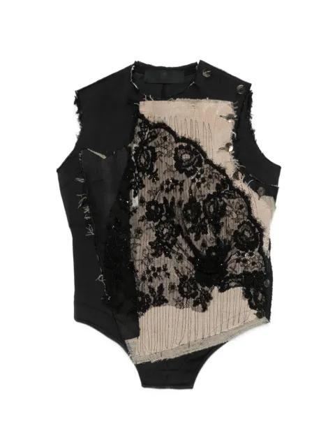 lace beaded vest by MARC LE BIHAN