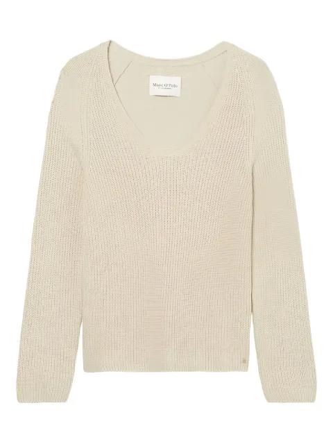 V-neck ribbed sweater by MARC O'POLO
