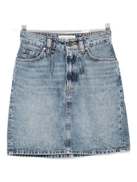 button-fly denim short A-line skirt by MARC O'POLO