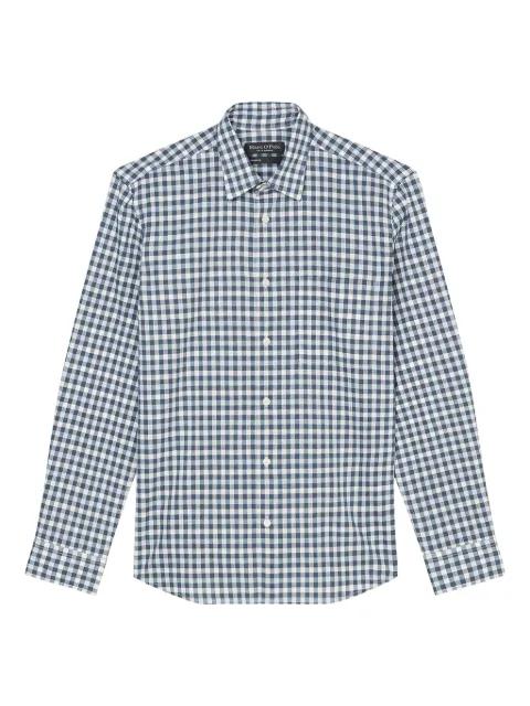 check-pattern button-up shirt by MARC O'POLO